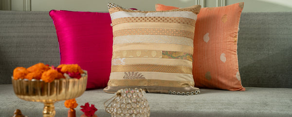 Gulabi Solid Silk Cushion