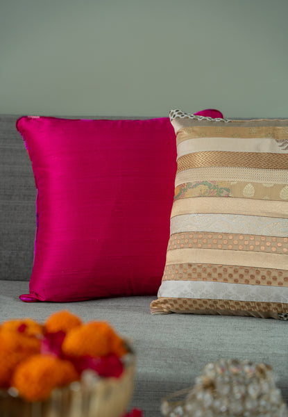 Gulabi Solid Silk Cushion