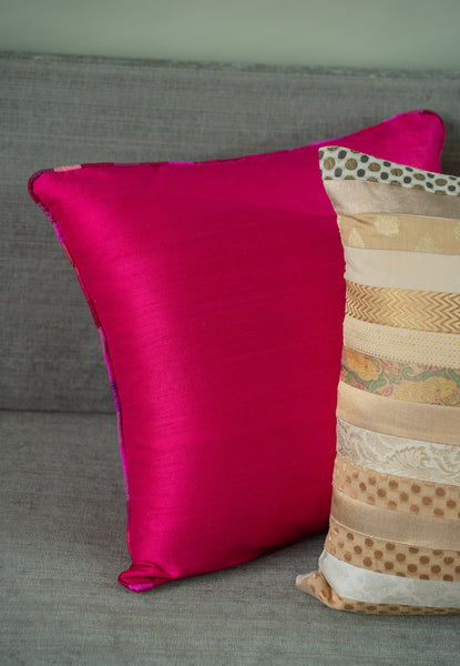 Gulabi Solid Silk Cushion