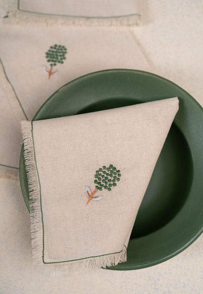 The Green Dandelion Napkin (set of 4)