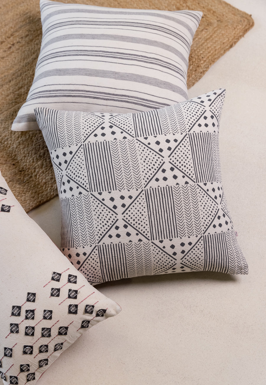 Black and clearance white geometric cushions