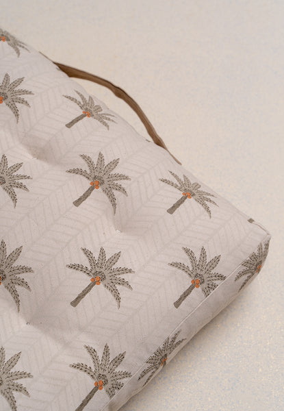 The Calm Palm  Floor Cushions in Grey