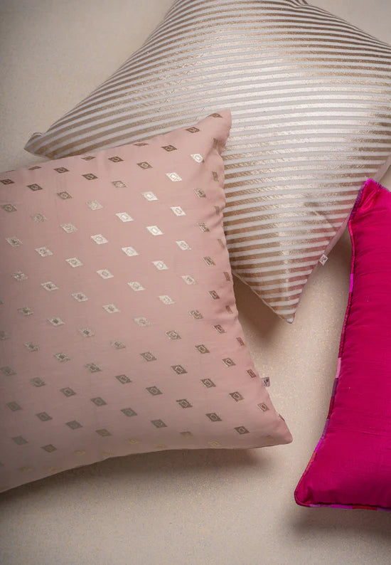 Pink Zari Cushion