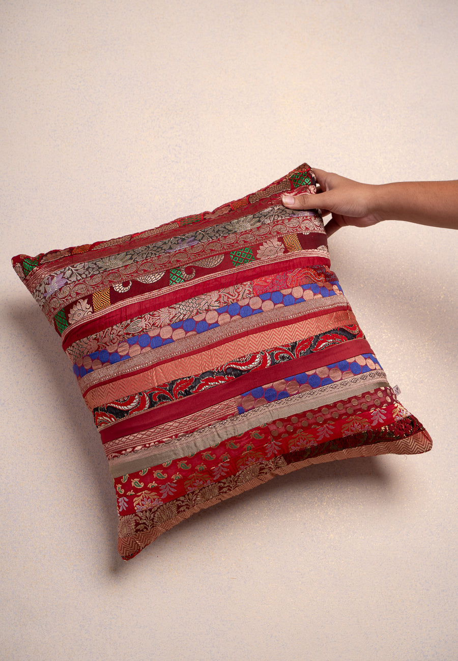 A Silk Mosaic in Red Cushion