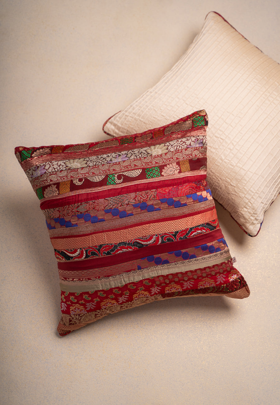 A Silk Mosaic in Red Cushion