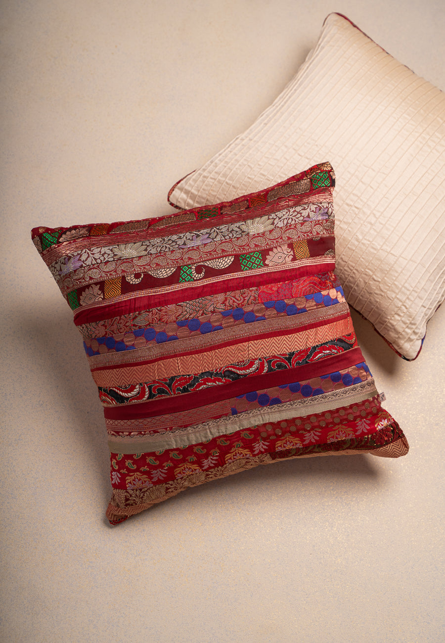 A Silk Mosaic in Red Cushion