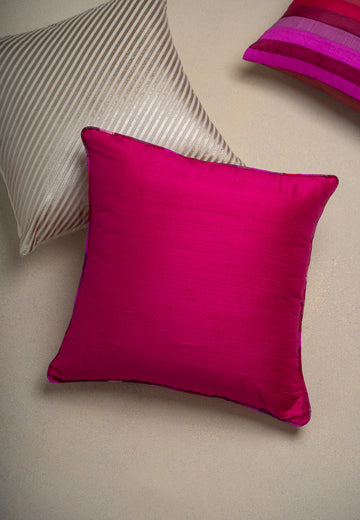 Gulabi Solid Silk Cushion