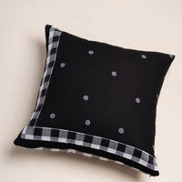 The 2 in 1 Checkered Polka Cushion in Black