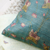 Radiant Teal Silk Cushion