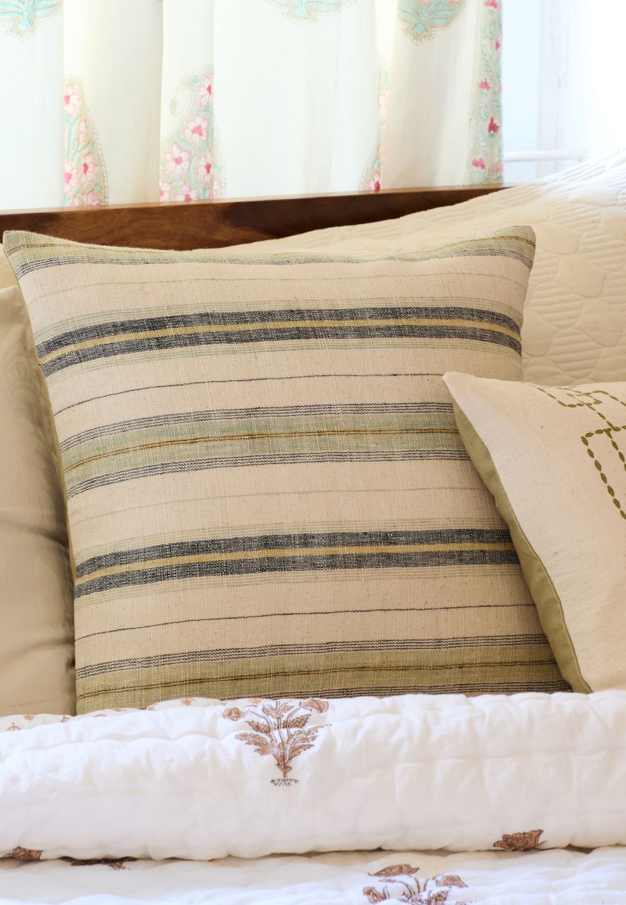Sage Stripe Cushion