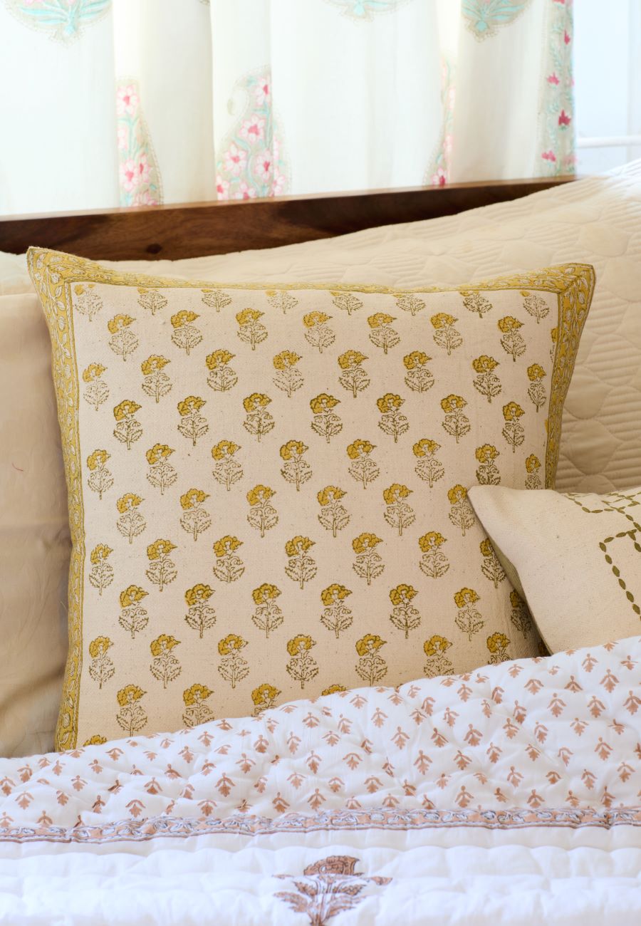 Mustard Bloom Cushion