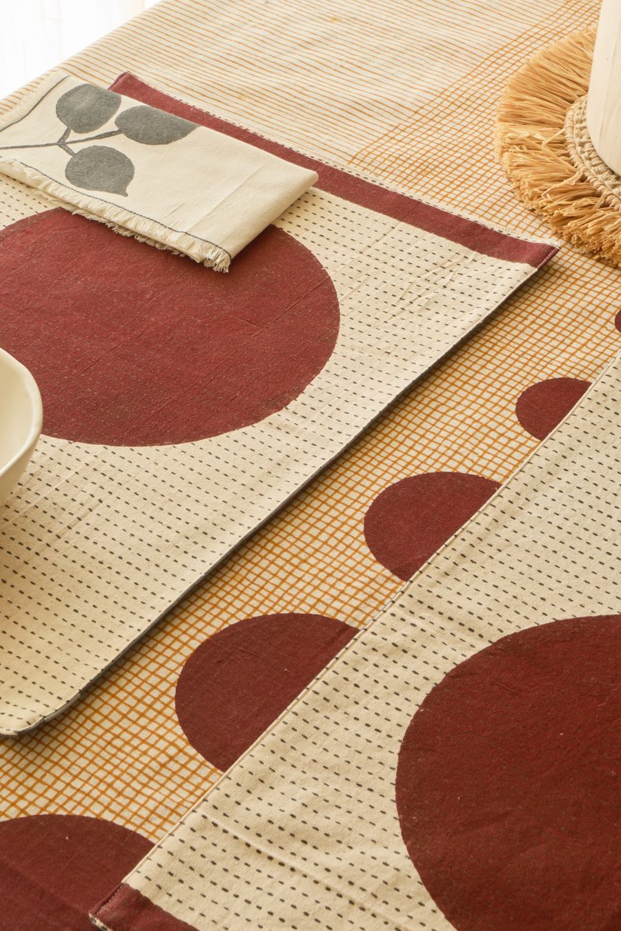Table Mat Stitching Mathod Lunar Dot Table Mats (Set of 2) – AmberStitch