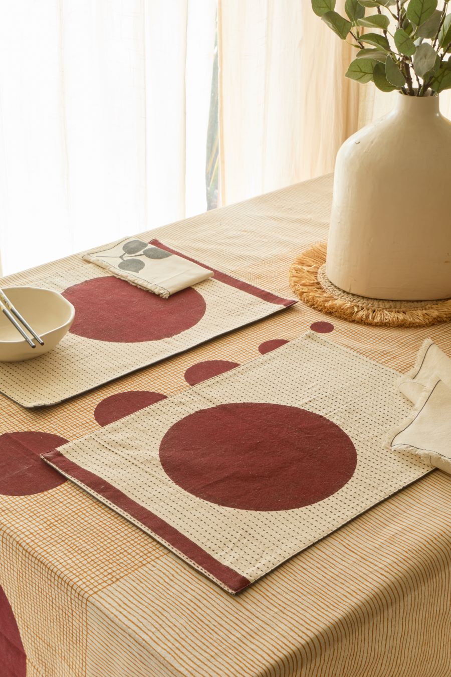 Table Mat Stitching Mathod Lunar Dot Table Mats (Set of 2) – AmberStitch