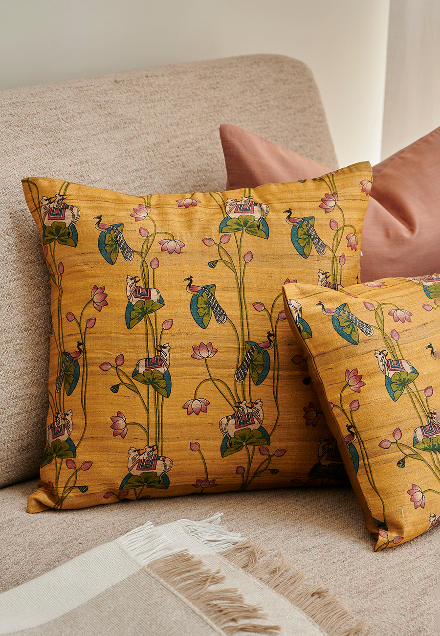 Imperial Amber Silk Cushion