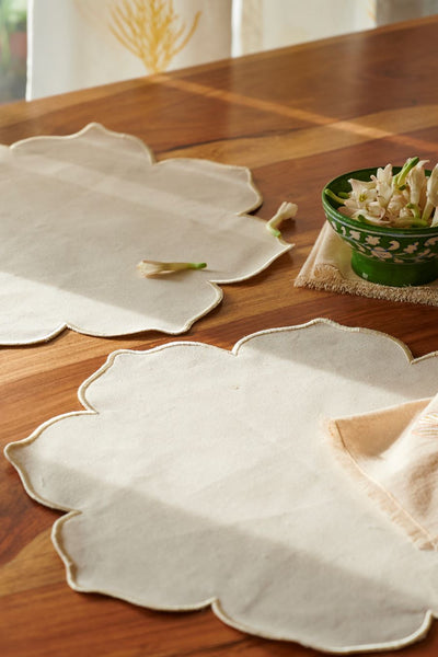 Lotus Table Mats in Creme (set of 2)