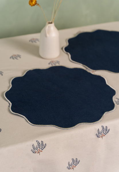 Lotus Table Mats in Blue (Set of 2)