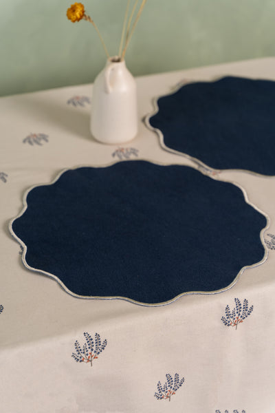 Lotus Table Mats in Blue (Set of 2)