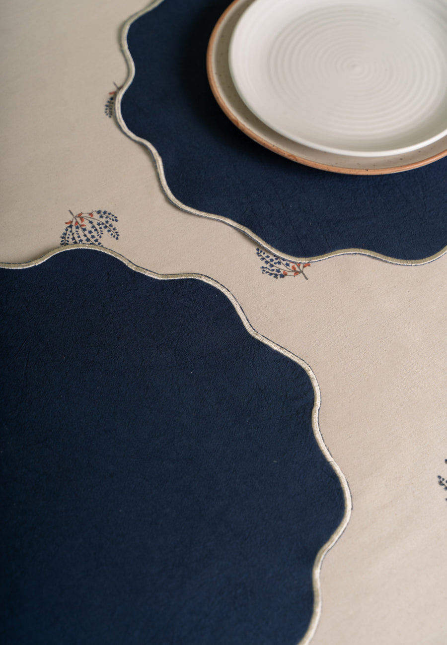 Lotus Table Mats in Blue (Set of 2)