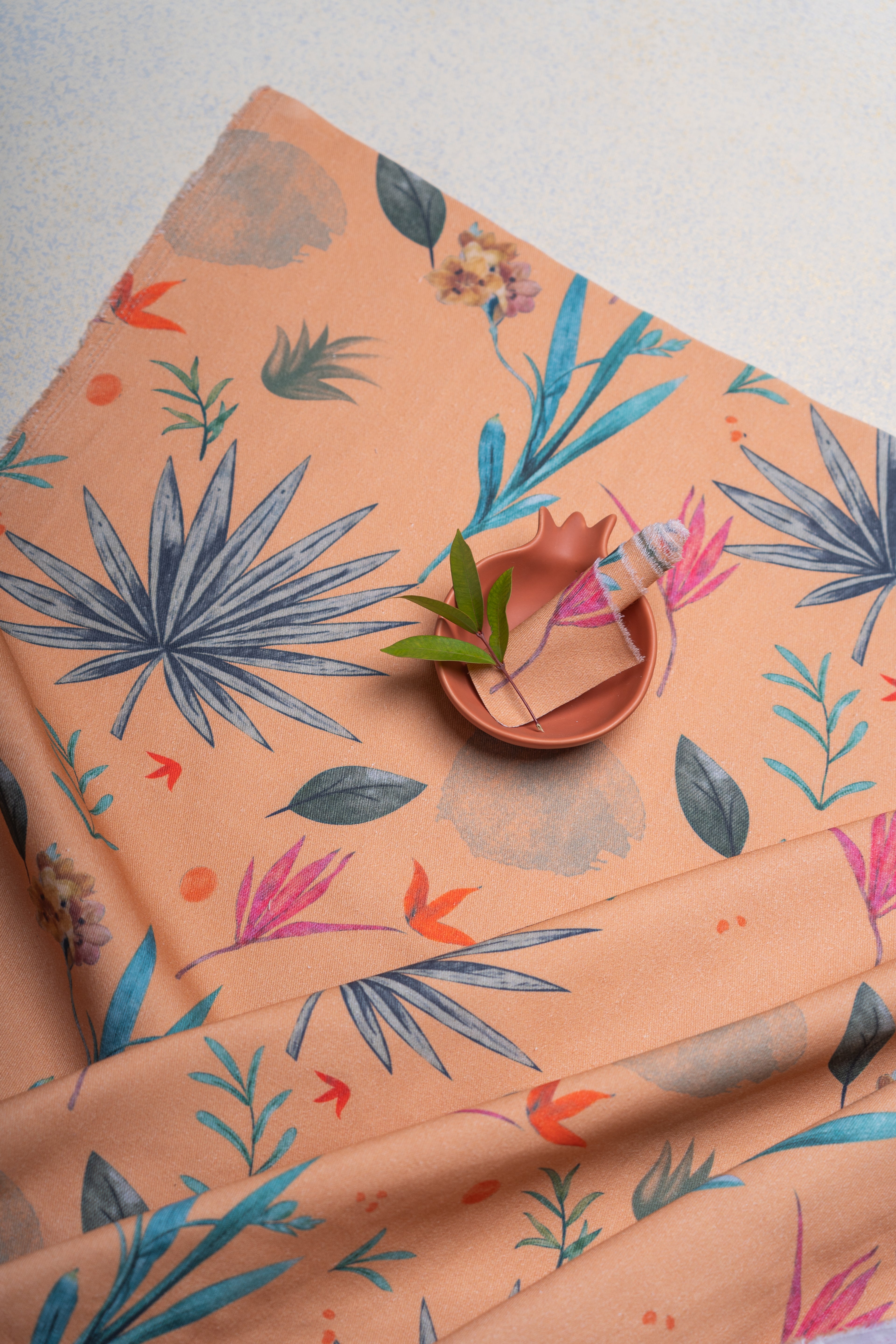 An Aquatic Escape in Orange Fabric