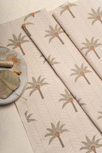 The Calm Palm in Grey Fabric