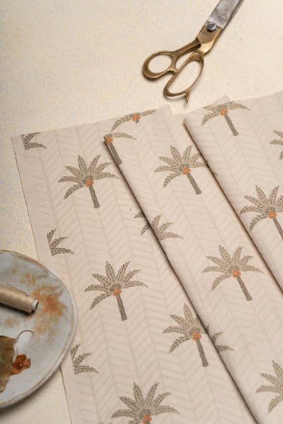 The Calm Palm in Grey Fabric