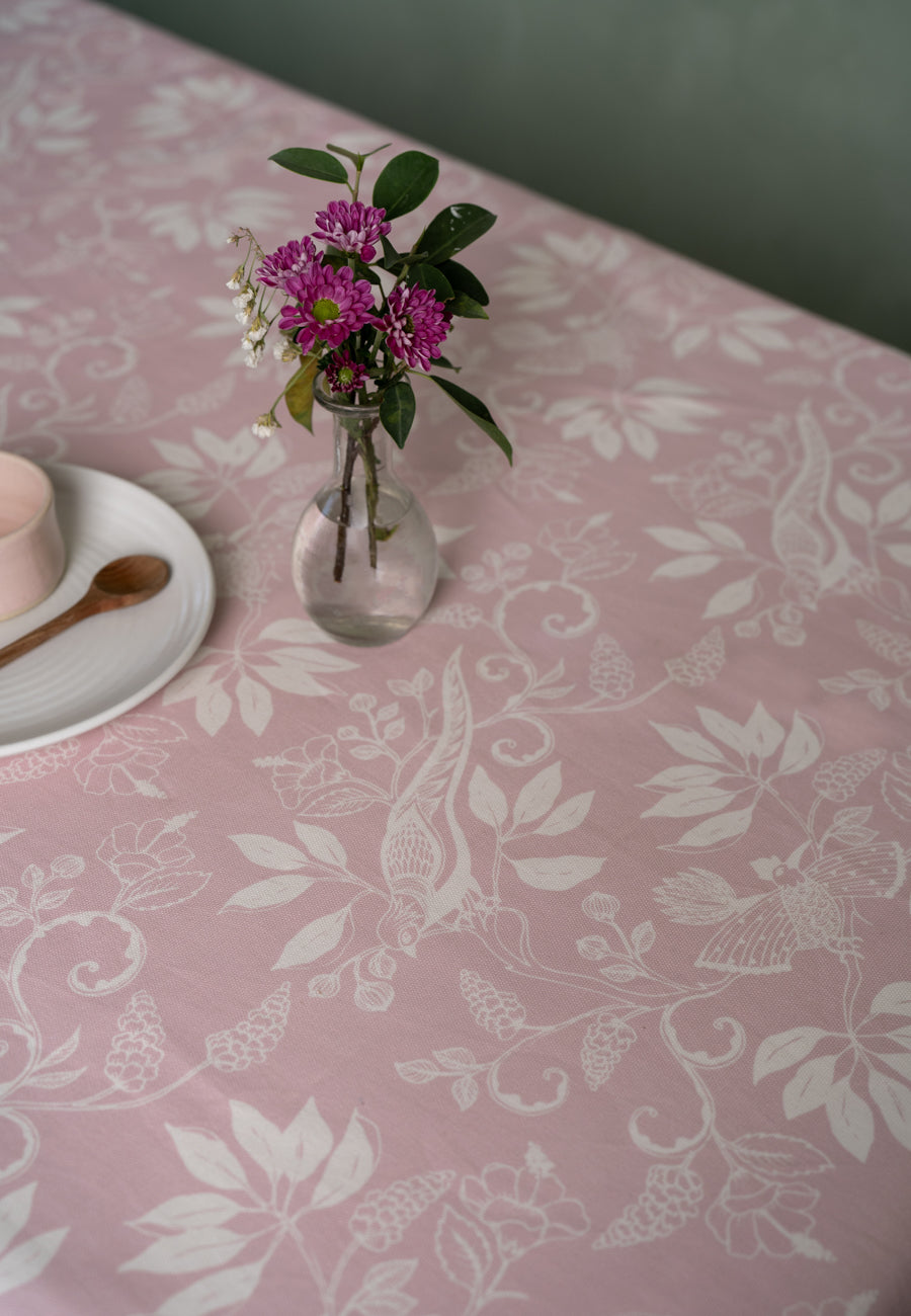 The Pale Pink Bird Table Cloth