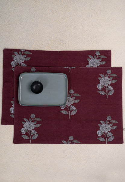 Rose Radiance Grey Table Mats (set of 2)