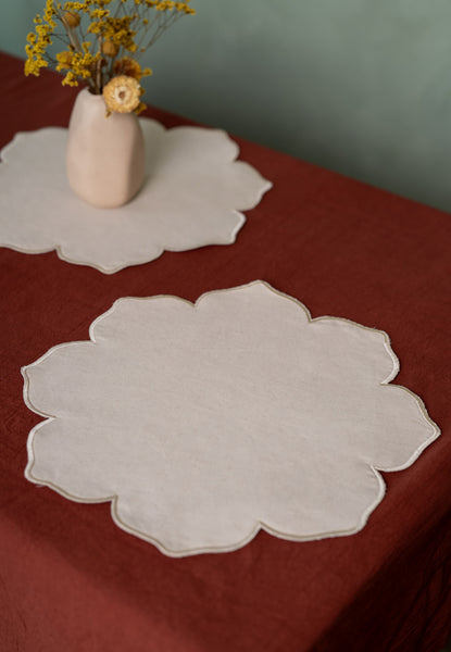 Lotus Table Mats in Creme (set of 2)