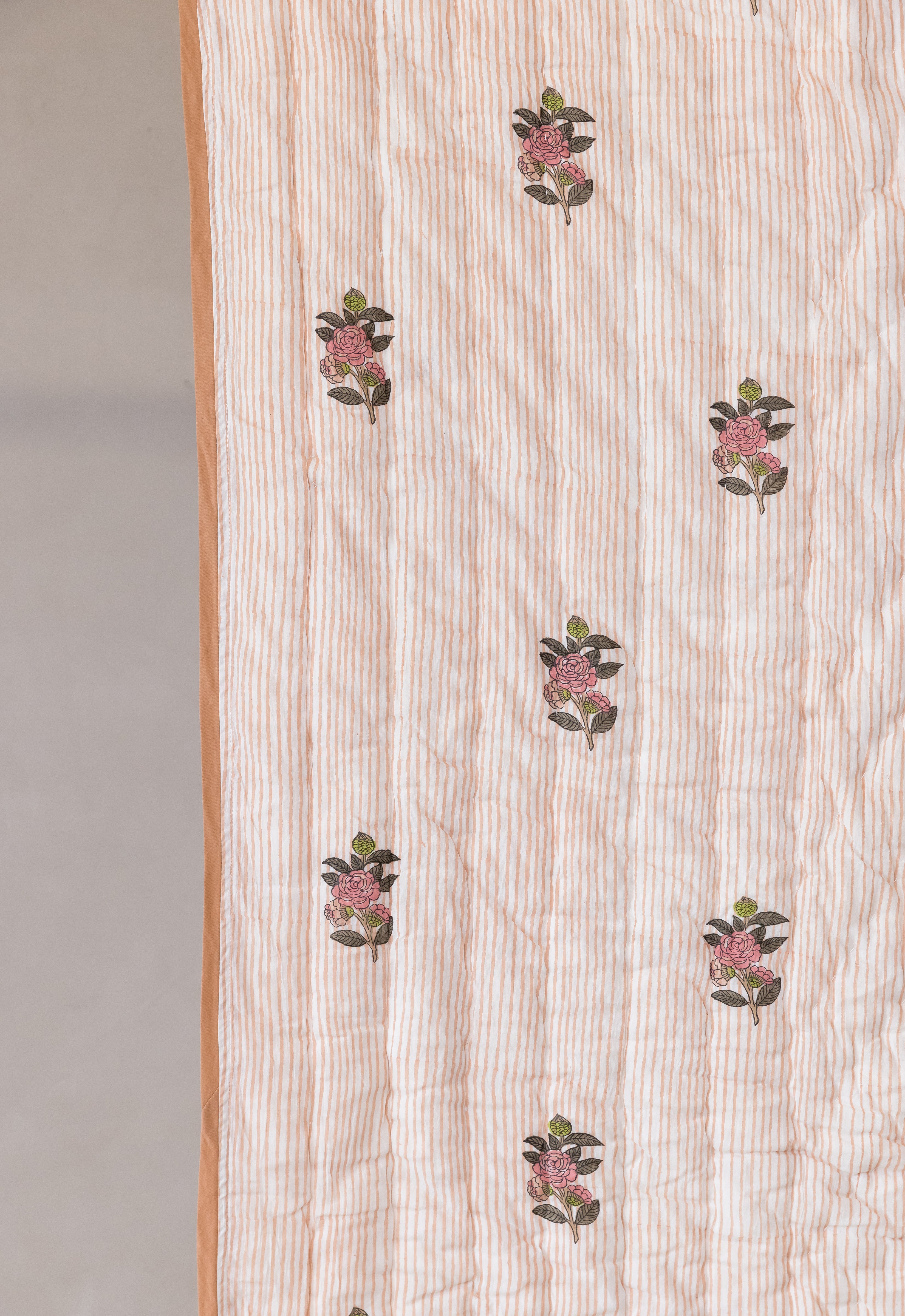 Rosey Radiance Sriped Quilt