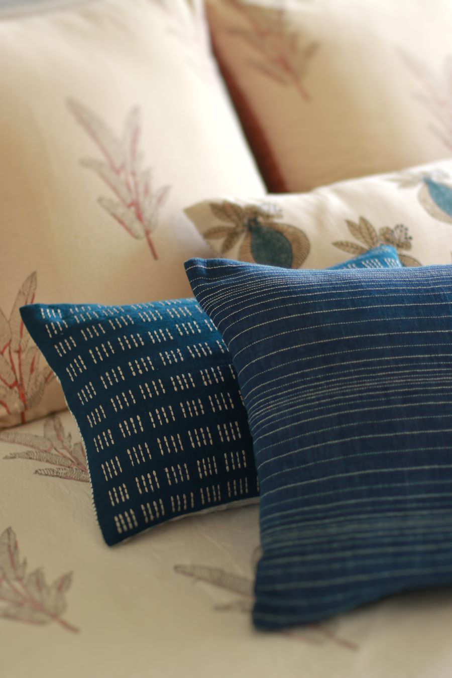 Kantha Blue Cushion