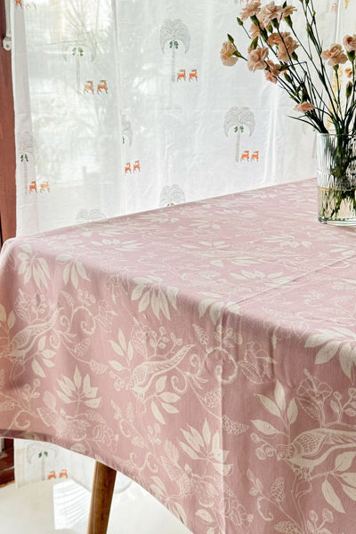 The Pale Pink Bird Table Cloth