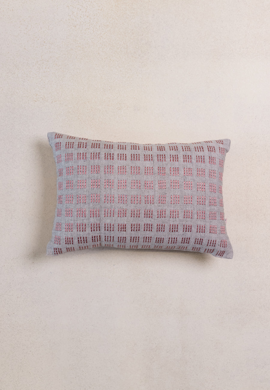 A Stitch in Time Embroidered Cushions in Grey