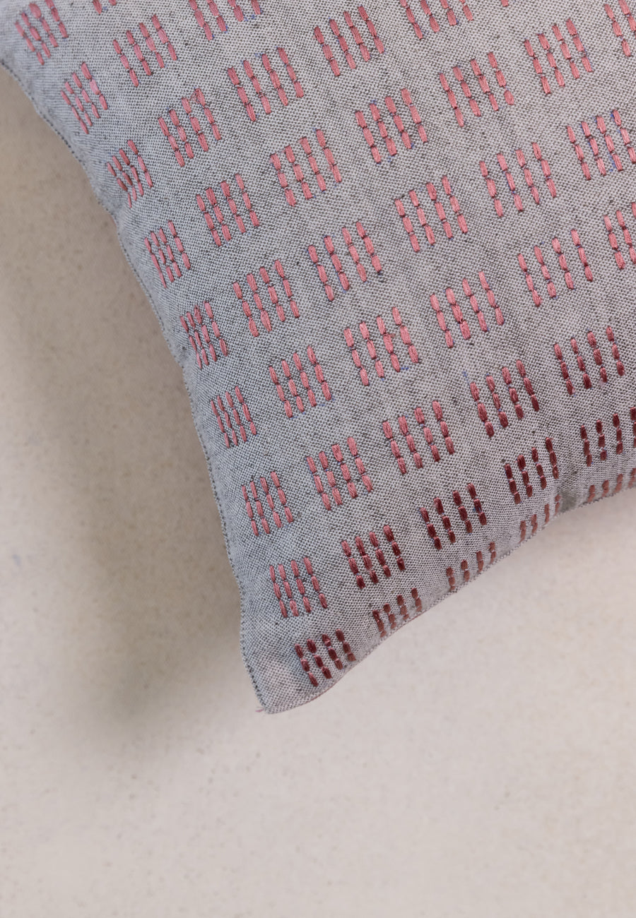 A Stitch in Time Embroidered Cushions in Grey