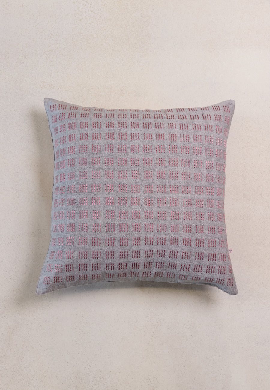 A Stitch in Time Embroidered Cushions in Grey