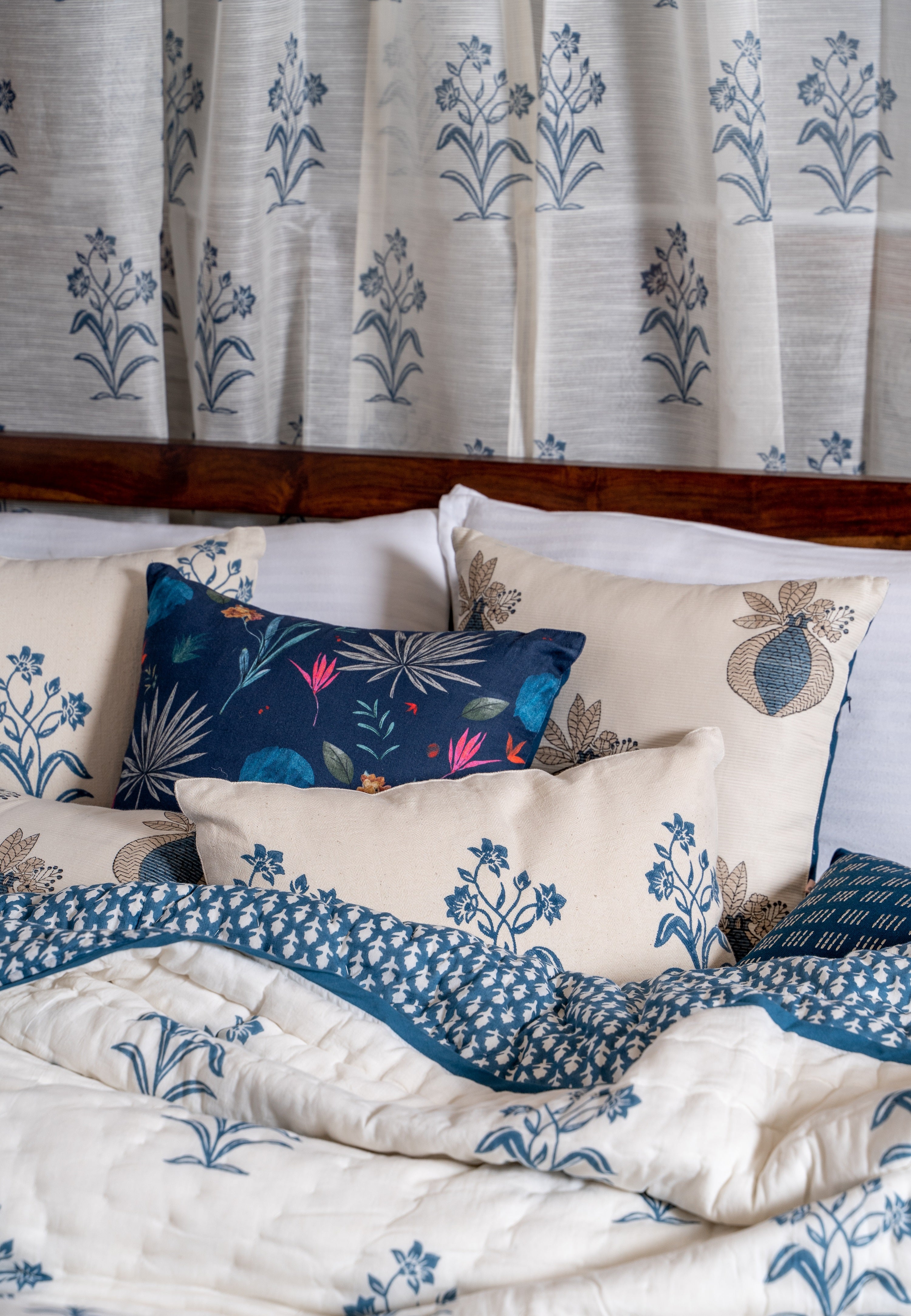 An Aquatic Escape Cushions in Blue