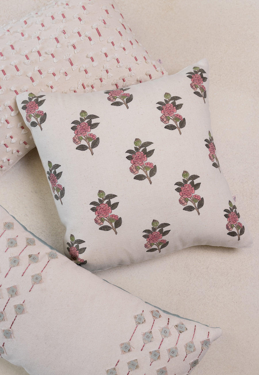 Block Rose Beauty Cushions in Beige