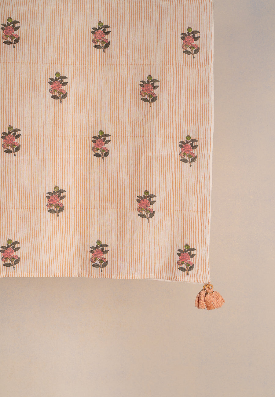 Rosey Radiance Linen Throw