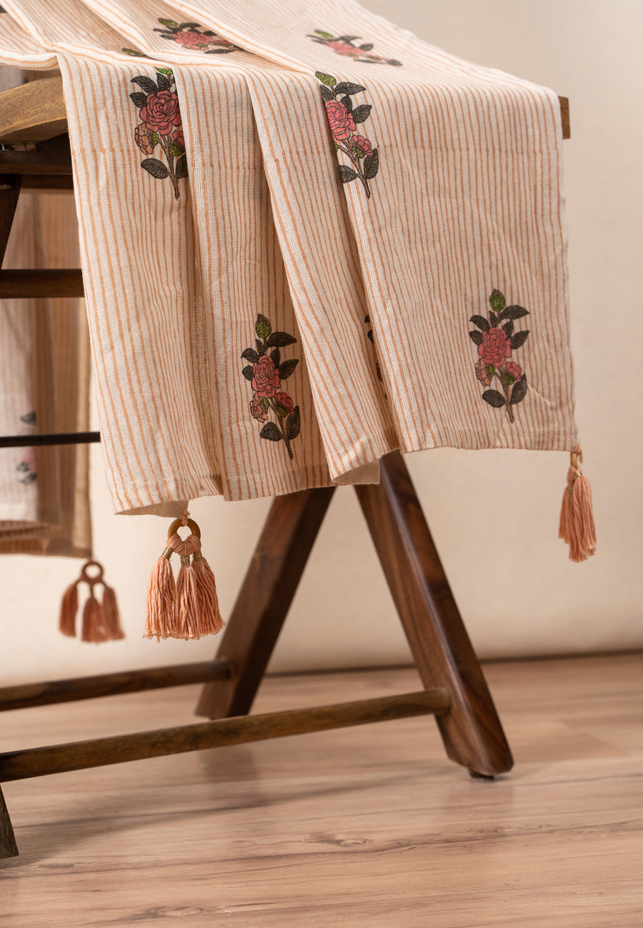 Rosey Radiance Linen Throw