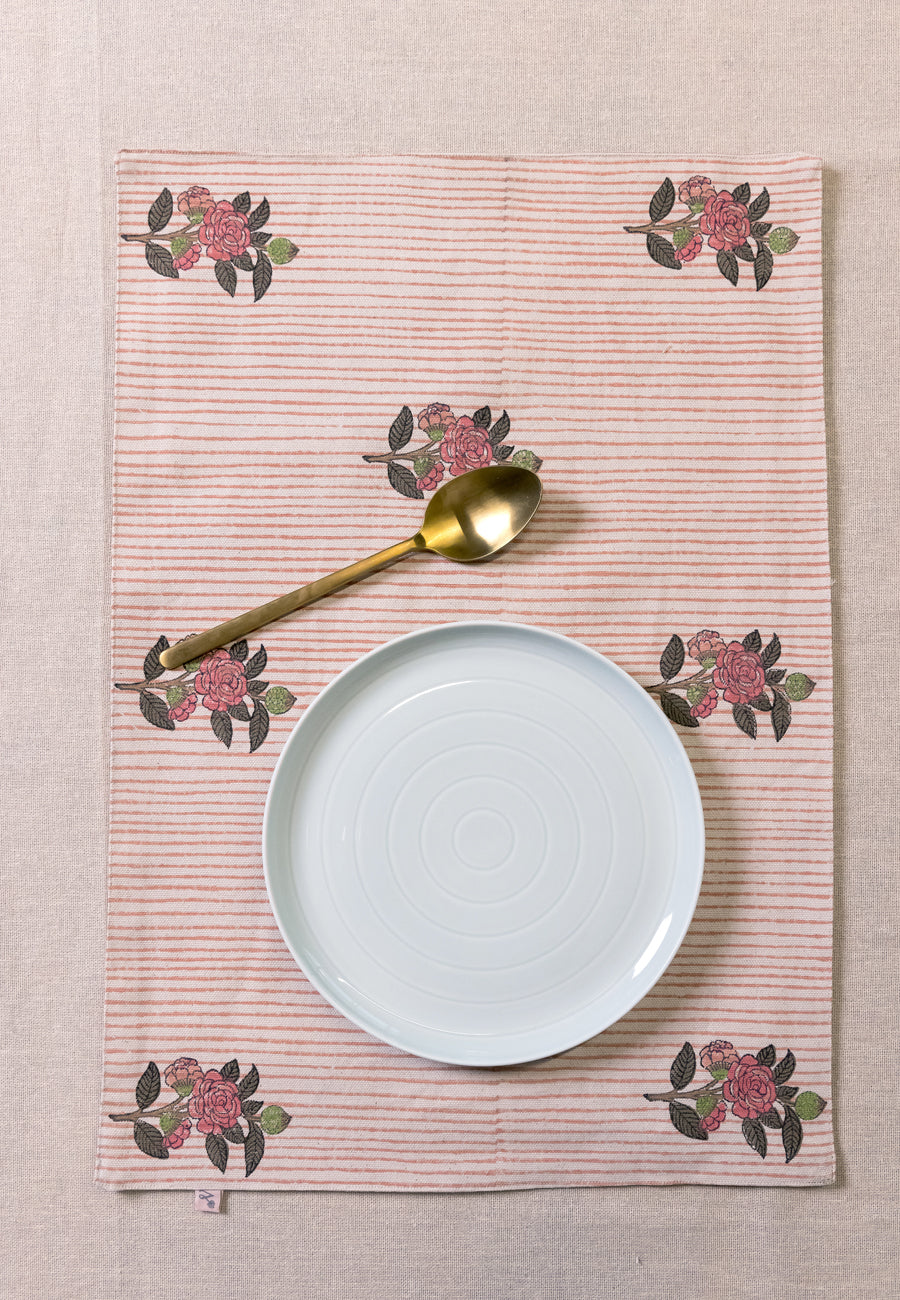 Rosey Radiance Table Mats( Set of 2)