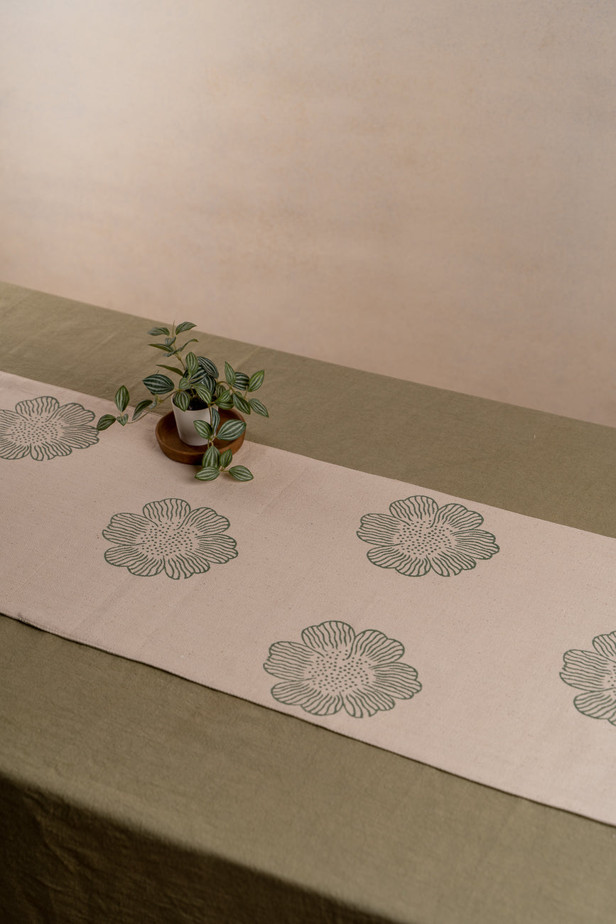 The Green Dhaliya Table Runner