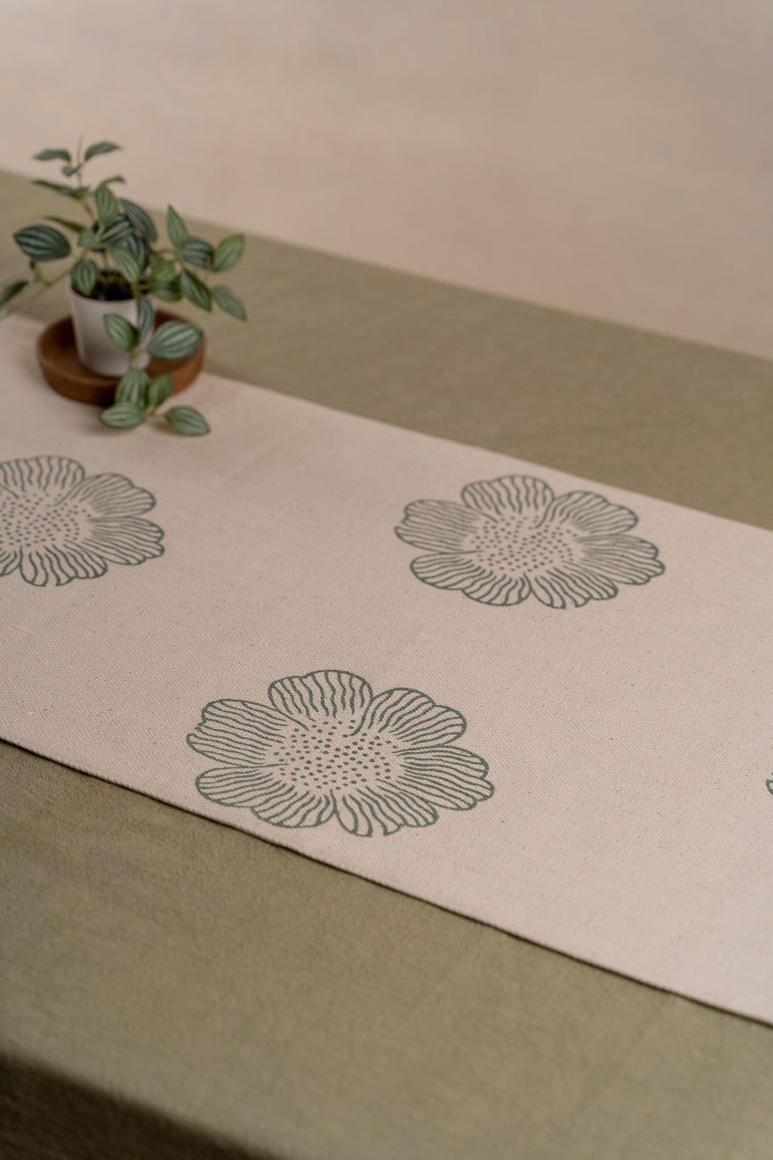 The Green Dhaliya Table Runner