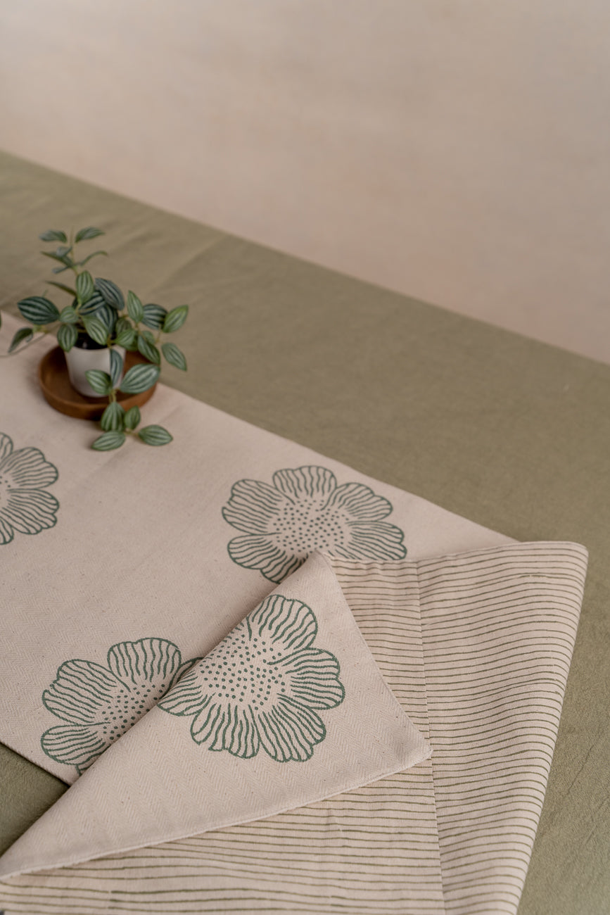 The Green Dhaliya Table Runner