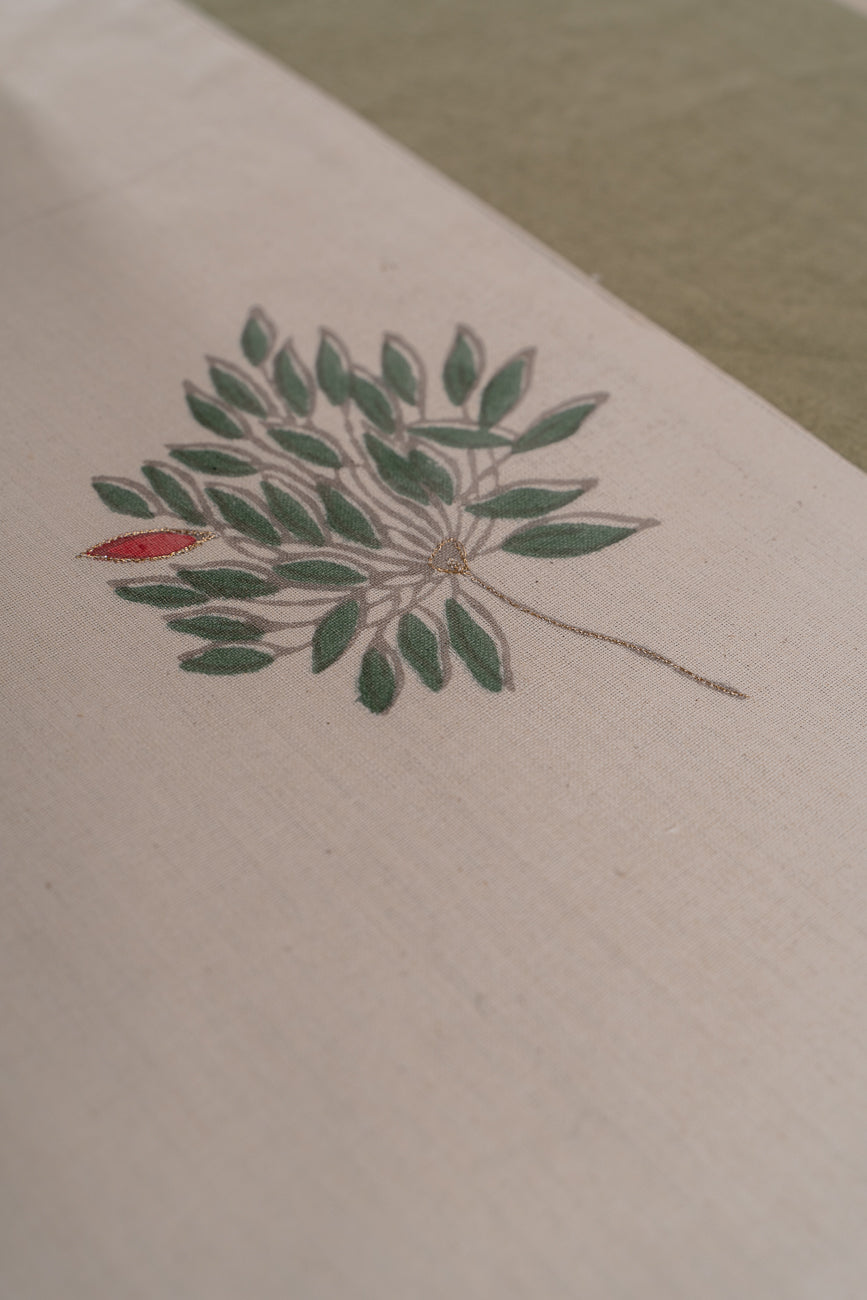 Gulmohar Table Runner with striped back