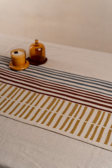 The candy striped table runner(Handwoven textured)