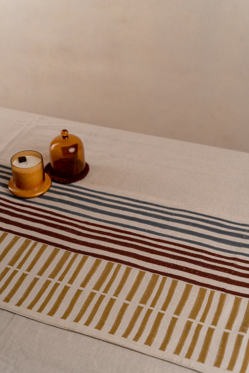 The candy striped table runner(Handwoven textured)