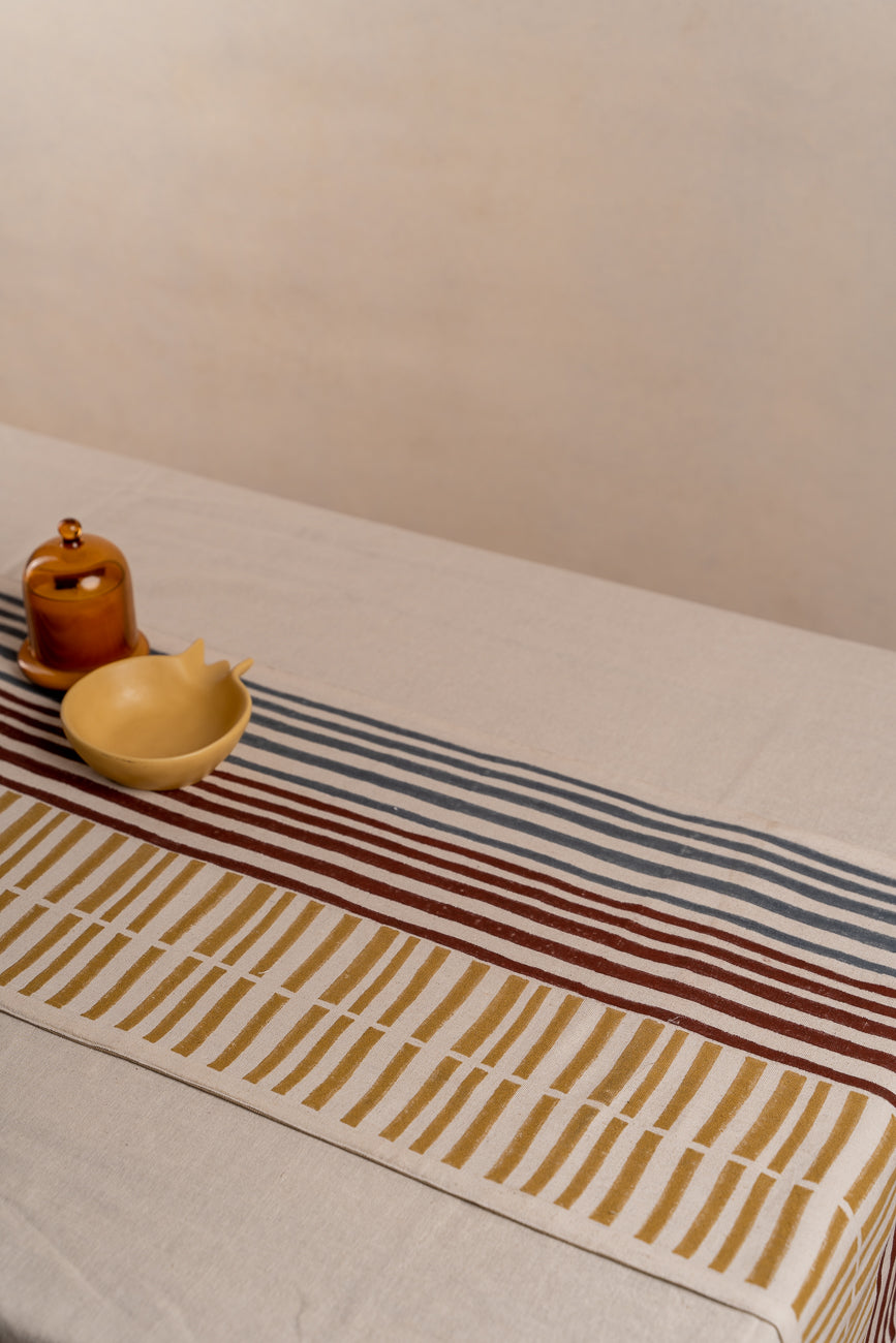 The candy striped table runner(Handwoven textured)