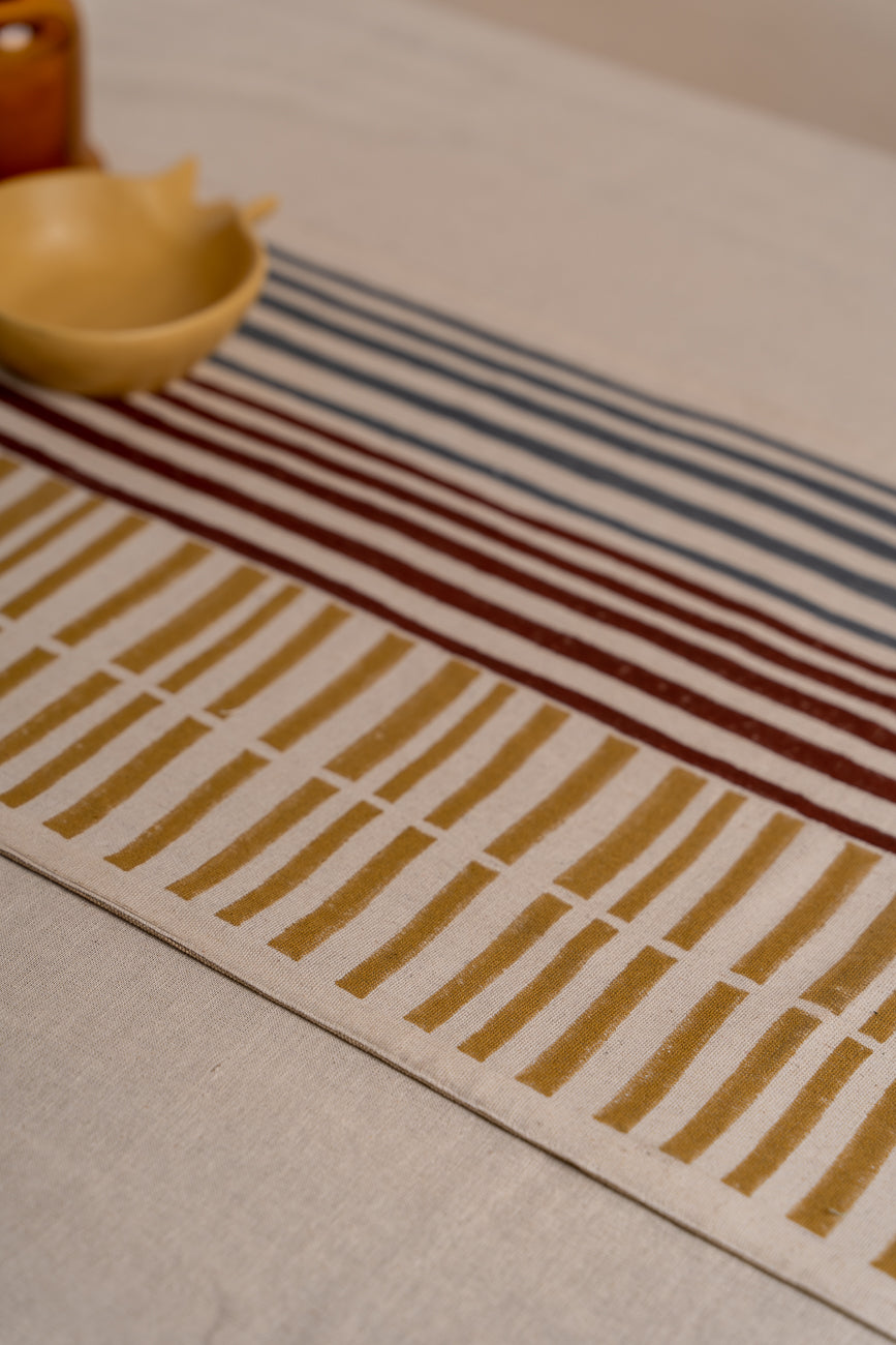 The candy striped table runner(Handwoven textured)