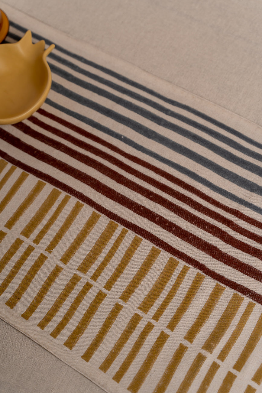 The candy striped table runner(Handwoven textured)