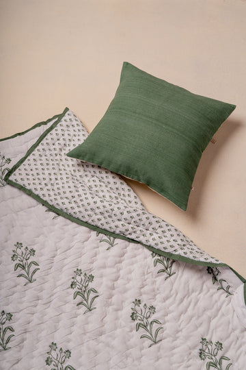 Sage green solid cushion cover
