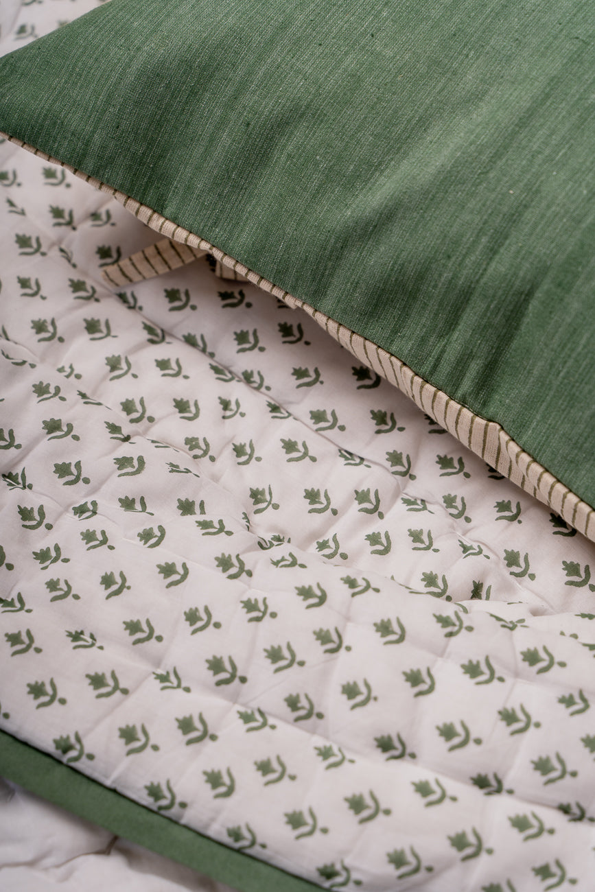 Sage green solid cushion cover